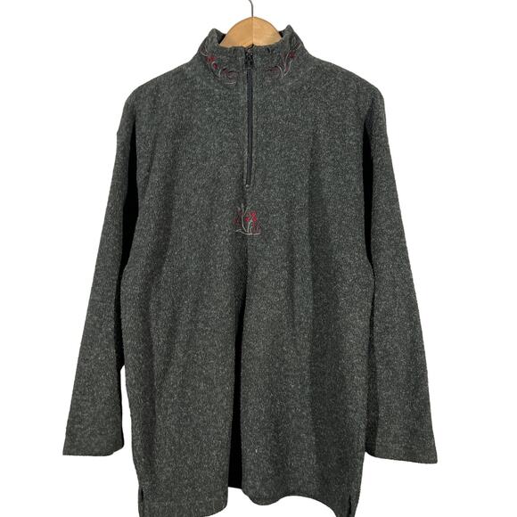 Victoria's Secret Country Quarter Zip Pullover Embroider LS Casual Sweatshirt S - Picture 1 of 6